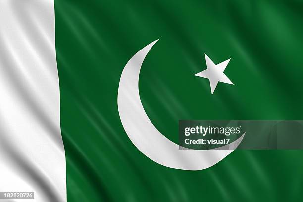 bandera de pakistán - pakistán fotografías e imágenes de stock