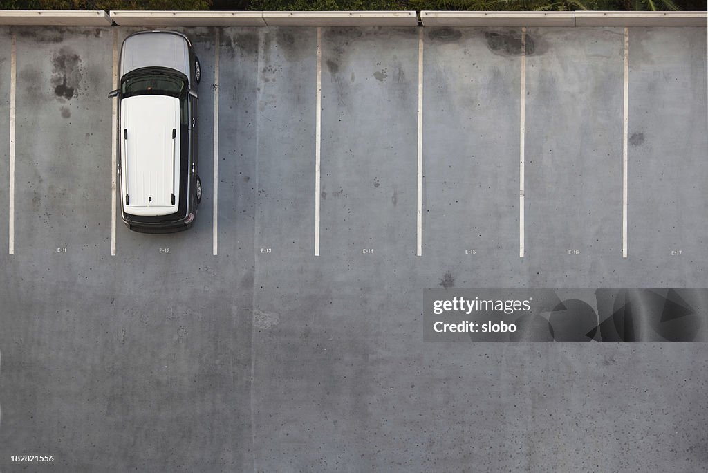 Single Car on a Parking Lot