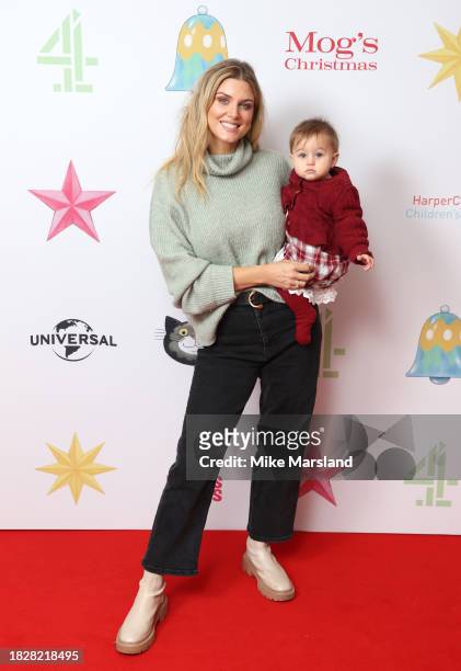 Ashley James and daughter Ada attend the premiere of Channel 4's "Mog's Christmas" at the Odeon Luxe Leicester Square on December 03, 2023 in London,...