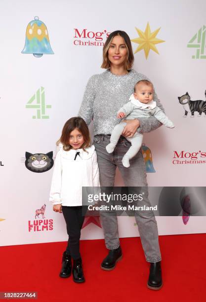 Ferne McCann with Finty and Sunday attending the premiere of Channel 4's "Mog's Christmas" at the Odeon Luxe Leicester Square on December 03, 2023 in...