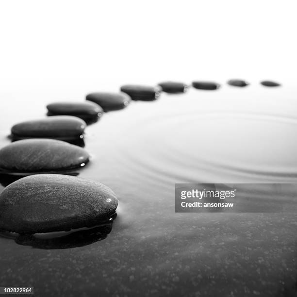pebbles in the water - stepping stones stock pictures, royalty-free photos & images