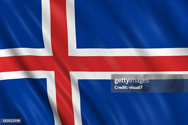 iceland flag - ijsland stockfoto's en -beelden