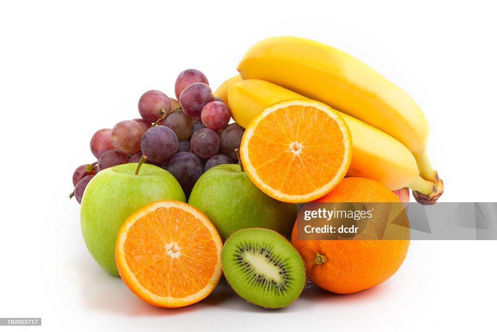 Medium pile of assorted fresh and bright fruit