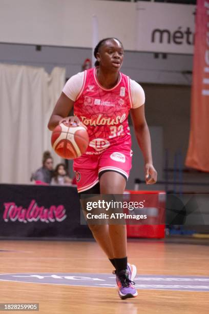Binta Drame of Toulouse Metropole in action during LF2 Day 8: Toulouse Métropole Basket and BCMF Basket Club Montbrison Féminin at the Petit Palais...
