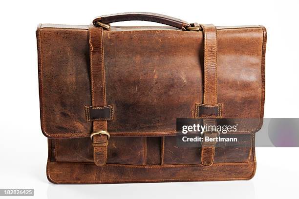 old briefcase - briefcase isolated stockfoto's en -beelden