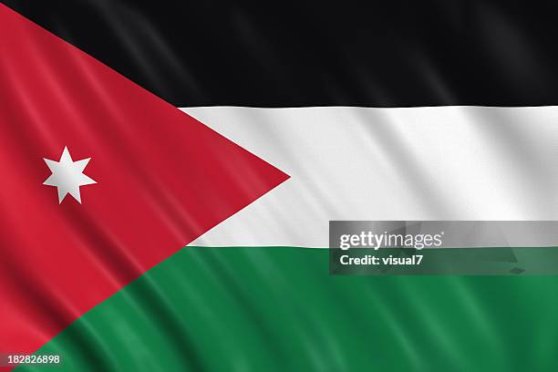 jordan flag - vlag van jordanië stockfoto's en -beelden