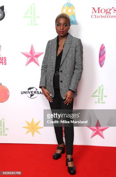Namwila Mulwanda attends the premiere of Channel 4's "Mog's Christmas" at the Odeon Luxe Leicester Square on December 03, 2023 in London, England.
