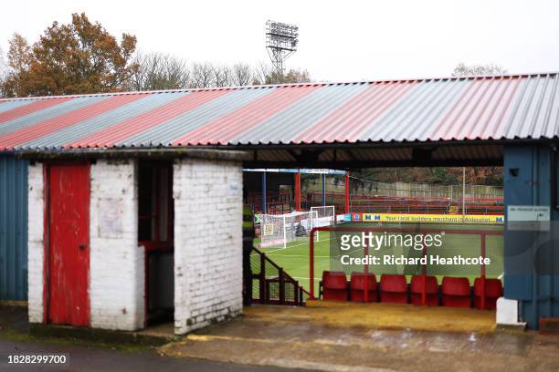 General view outside the stadium prior to the Emirates FA Cup Second Round match between Aldershot Town and Stockport County at The Electrical...