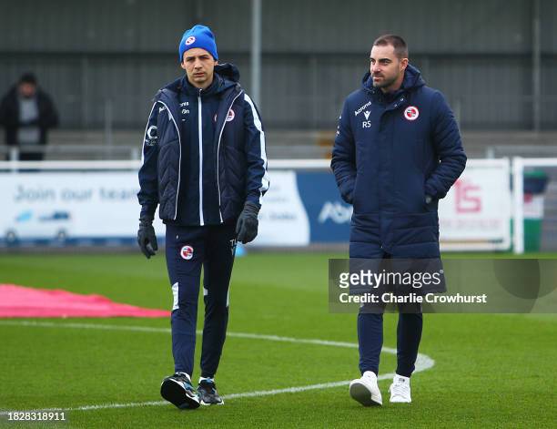 Ruben Selles, Head coach of Reading and Tobias Loveland prior to the Emirates FA Cup Second Round match between Eastleigh and Reading at Silverlake...