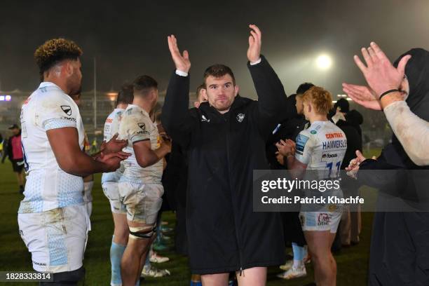 Ben Spencer of Bath Rugby acknowledges the crowd after the Gallagher Premiership Rugby match between Bath Rugby and Exeter Chiefs at The Recreation...