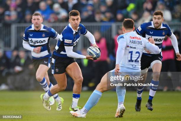 Cameron Redpath of Bath Rugby with the ball during the Gallagher Premiership Rugby match between Bath Rugby and Exeter Chiefs at The Recreation...