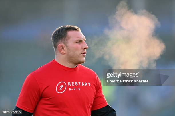Sam Underhill of Bath Rugby looks on prior to the Gallagher Premiership Rugby match between Bath Rugby and Exeter Chiefs at The Recreation Ground on...