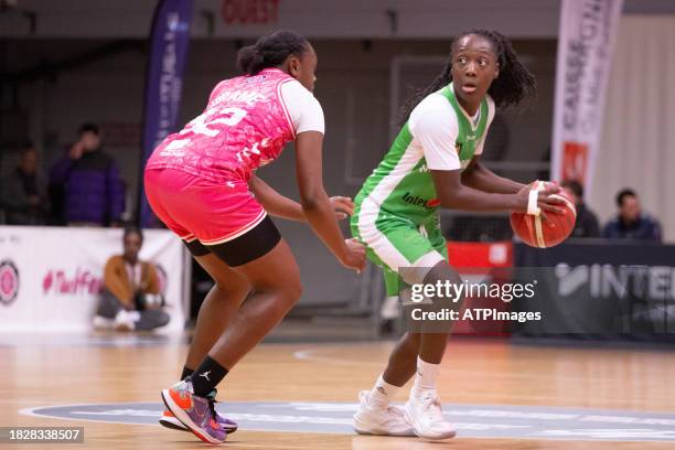 Justine Soulard of Bcmf in action during LF2 Day 8: Toulouse Métropole Basket and BCMF Basket Club Montbrison Féminin at the Petit Palais des Sports...