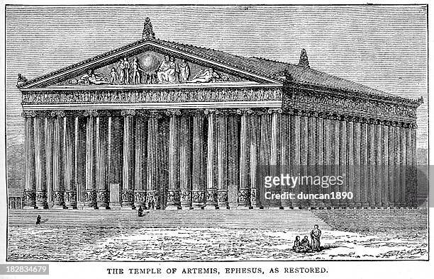 temple of artemis, ephesus - ephesus stock illustrations