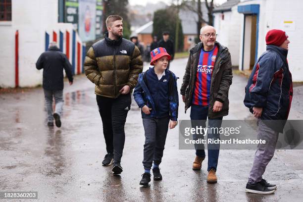 Aldershot Town fans are seen prior to the Emirates FA Cup Second Round match between Aldershot Town and Stockport County at The Electrical Services...
