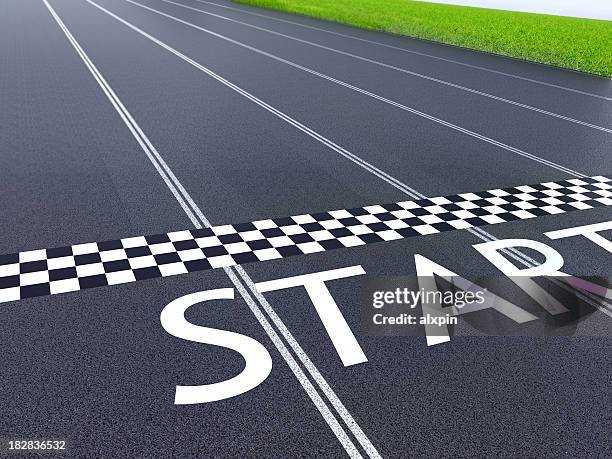 linea di partenza - linea di partenza attrezzatura sportiva foto e immagini stock