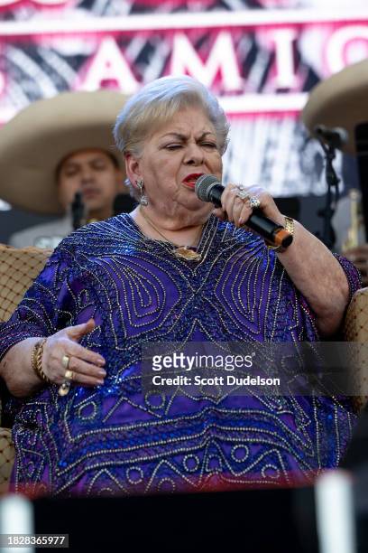 Singer Paquita la del Barrio performs onstage at Dodger Stadium on December 02, 2023 in Los Angeles, California.