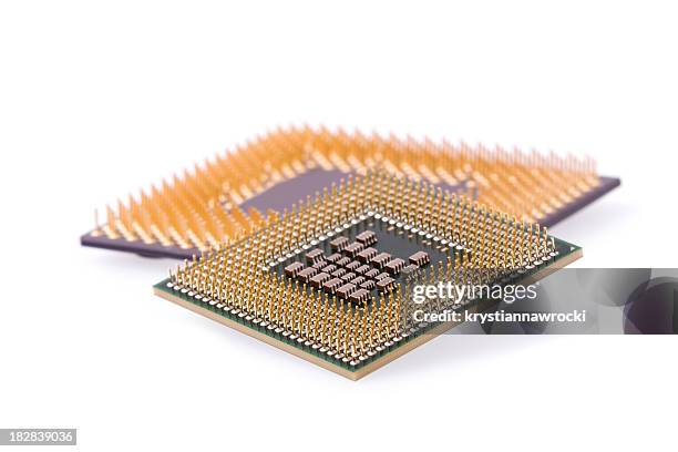 deux ordinateur processors - silicium photos et images de collection