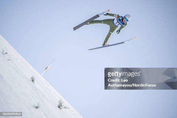 Gasper Brecl of Slovenia competes during FIS World Cup Nordic Combined Mens Gundersen HS140/10km on December 3, 2023 in Lillehammer, Norway.