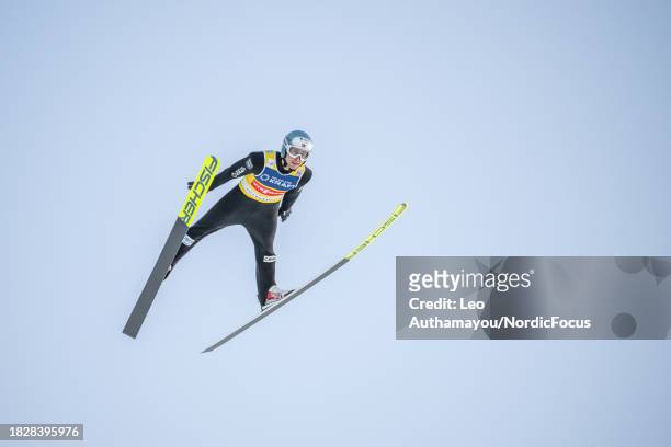 Jarl Magnus Riiber of Norway takes first place during FIS World Cup Nordic Combined Mens Gundersen HS140/10km on December 3, 2023 in Lillehammer,...