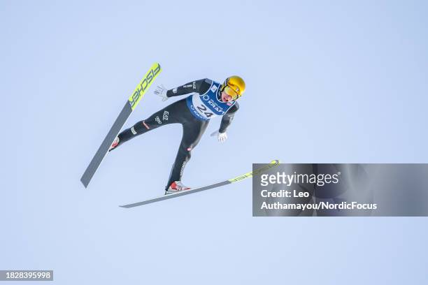 Aaron Kostner of Italy competes during FIS World Cup Nordic Combined Mens Gundersen HS140/10km on December 3, 2023 in Lillehammer, Norway.