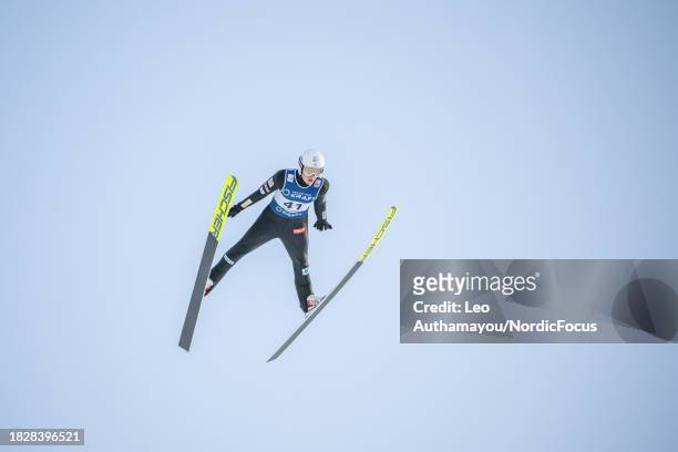 Matteo Baud of France competes during FIS World Cup Nordic Combined Mens Gundersen HS140/10km on December 3, 2023 in Lillehammer, Norway.