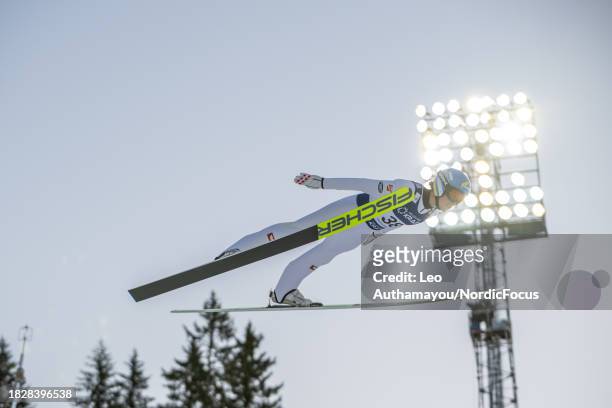 Thomas Rettenegger of Austria competes during FIS World Cup Nordic Combined Mens Gundersen HS140/10km on December 3, 2023 in Lillehammer, Norway.