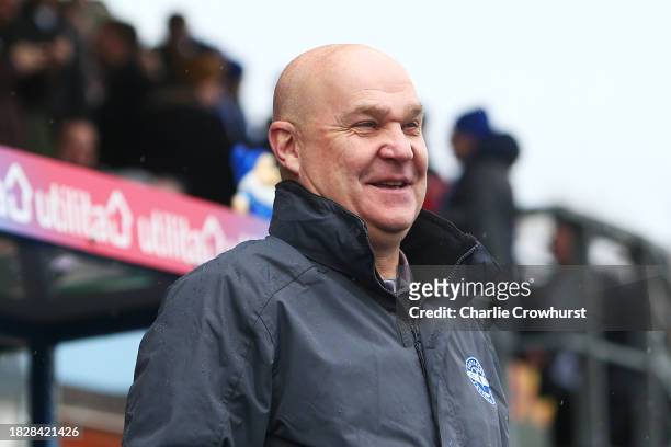 Richard Hill, Head Coach of Eastleigh, looks on prior to the Emirates FA Cup Second Round match between Eastleigh and Reading at Silverlake Stadium...