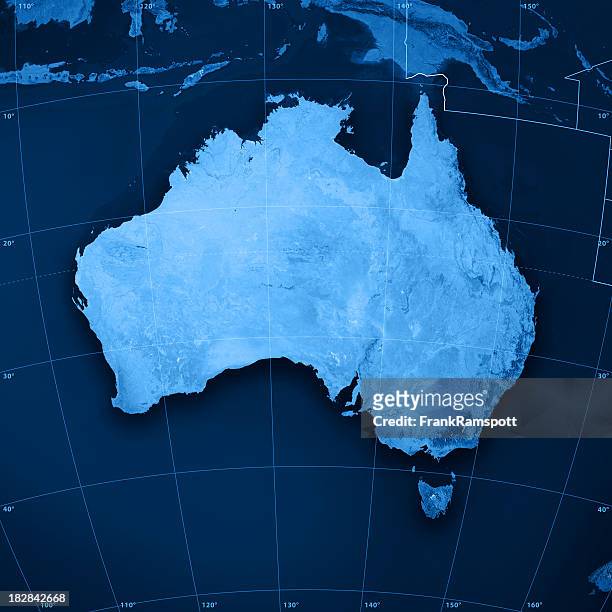 australia mappa topografica - australia australasia foto e immagini stock