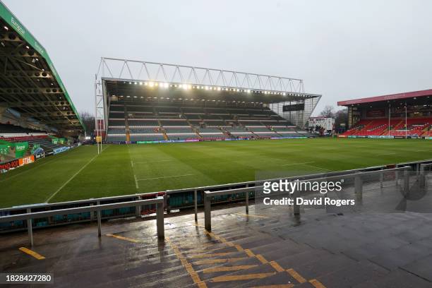General view inside the stadium prior to the Gallagher Premiership Rugby match between Leicester Tigers and Newcastle Falcons at Mattioli Woods...