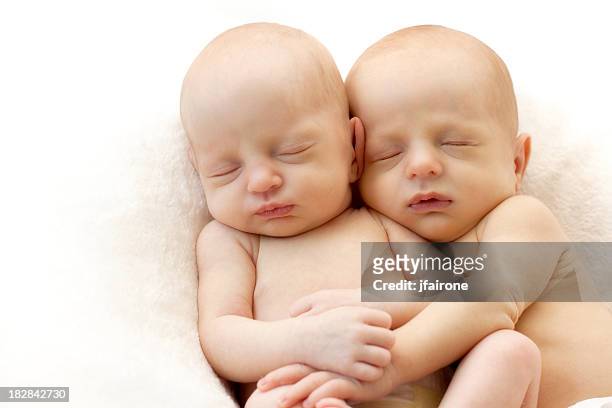 newborn twins sleeping - twin stock pictures, royalty-free photos & images