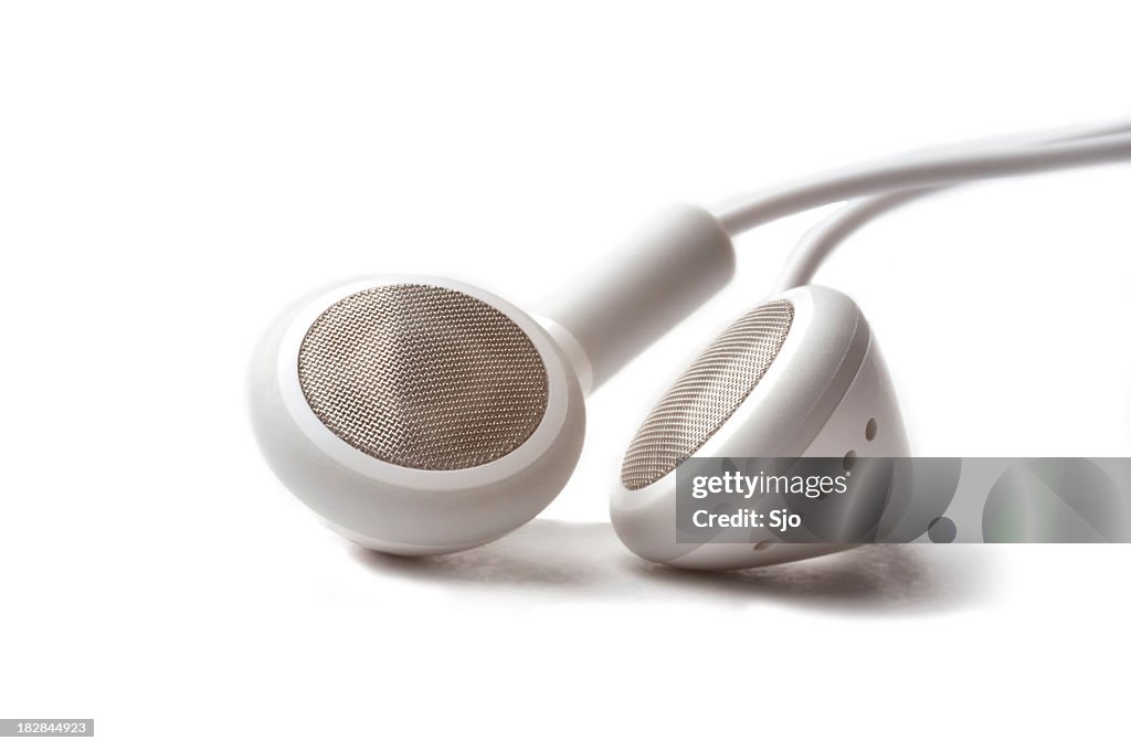 Headphones on a white background