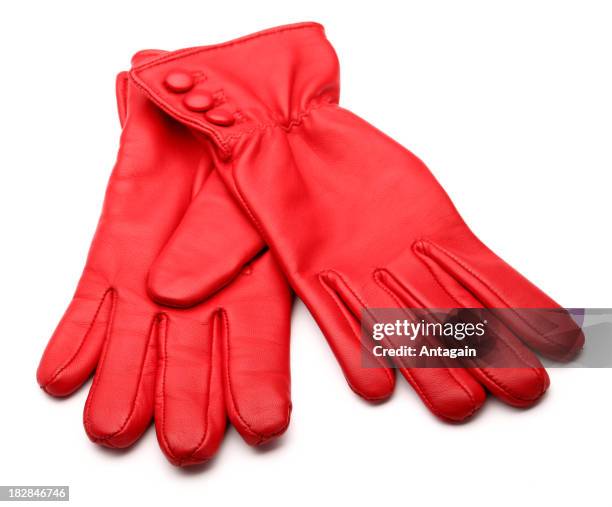 red glove - eleganter handschuh stock-fotos und bilder