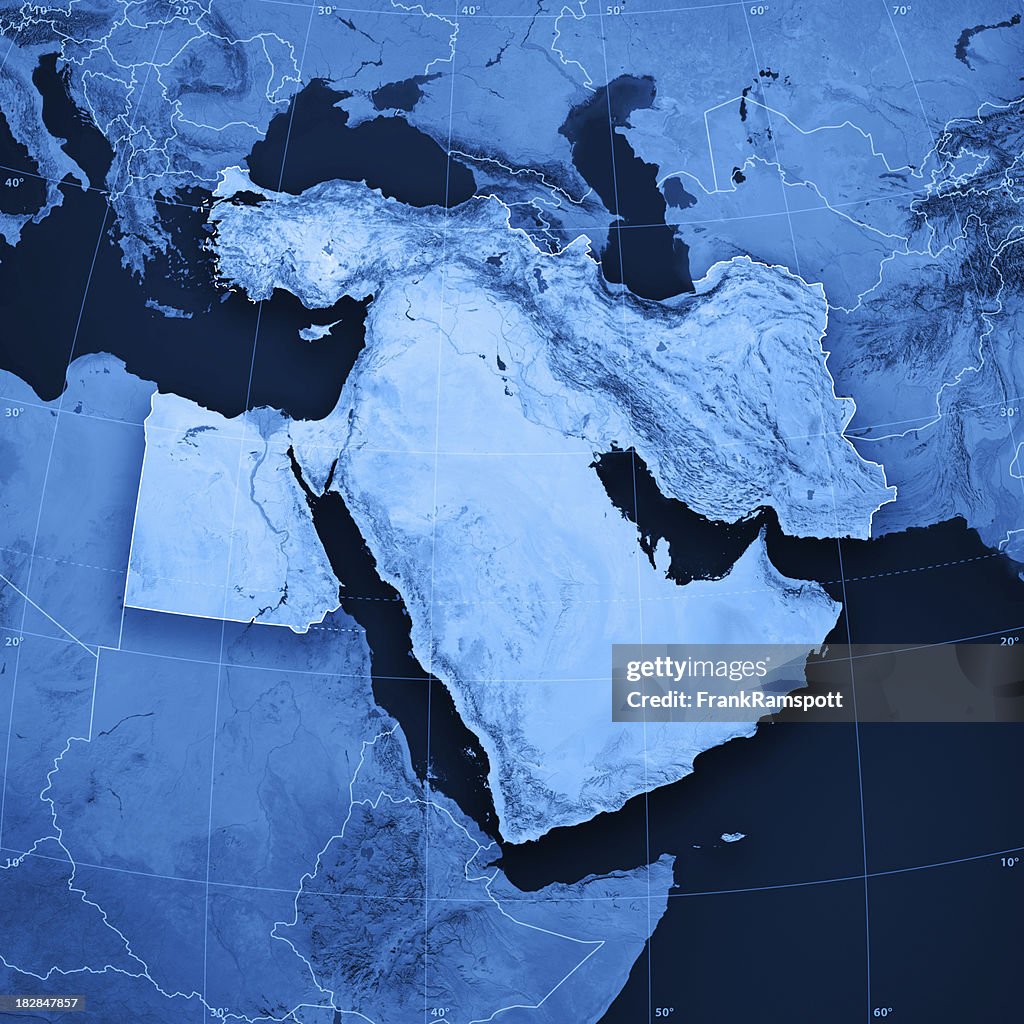 Middle East Topographic Map