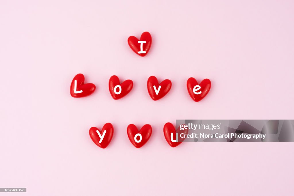 I Love You Text on Heart Shape Confetti