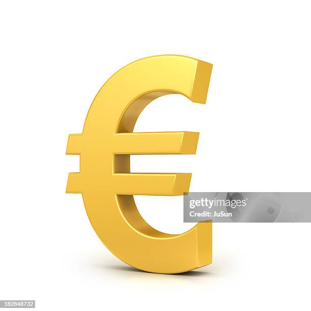 golden euro-zeichen - währung euro freisteller stock-fotos und bilder