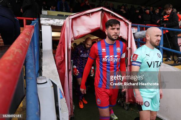 Players are shown leaving the tunnel prior to the Emirates FA Cup Second Round match between Aldershot Town and Stockport County at The Electrical...