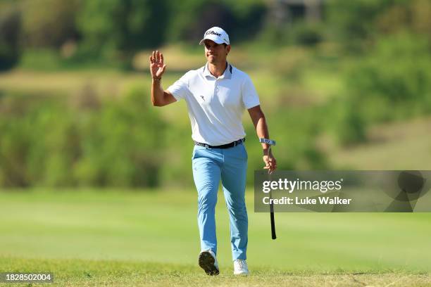 Matteo Manassero of Italy walks onto the 18th green during day four of the Investec South African Open Championship at Blair Atholl Golf & Equestrian...