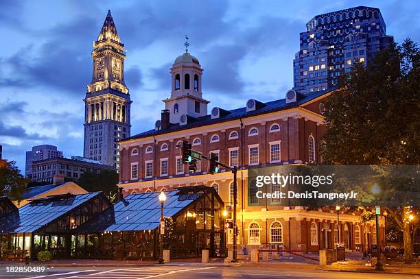 faneuil hall in boston - boston massachusetts stock pictures, royalty-free photos & images