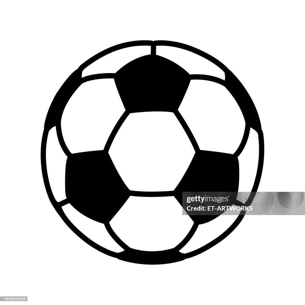 Vector Soccer Ball Icon on White Background