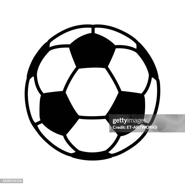 vector soccer ball icon on white background - soccer league stock illustrations