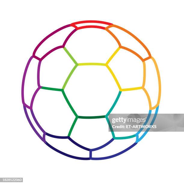 vector soccer ball icon on white background - european football championship stock illustrations