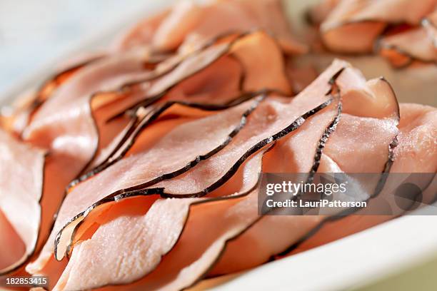 black forest ham - sliced ham stock pictures, royalty-free photos & images