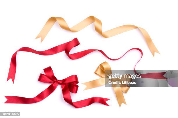 ribbon und bogen set - christmas bow stock-fotos und bilder