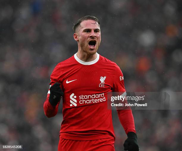 During the Premier League match between Liverpool FC and Fulham FC at Anfield on December 03, 2023 in Liverpool, England.