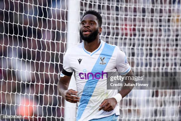 Odsonne Edouard of Crystal Palace celebrates after scoring the team's first goal during the Premier League match between West Ham United and Crystal...