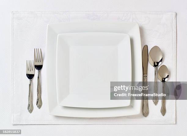 formal table place setting 2 - place mat stock pictures, royalty-free photos & images