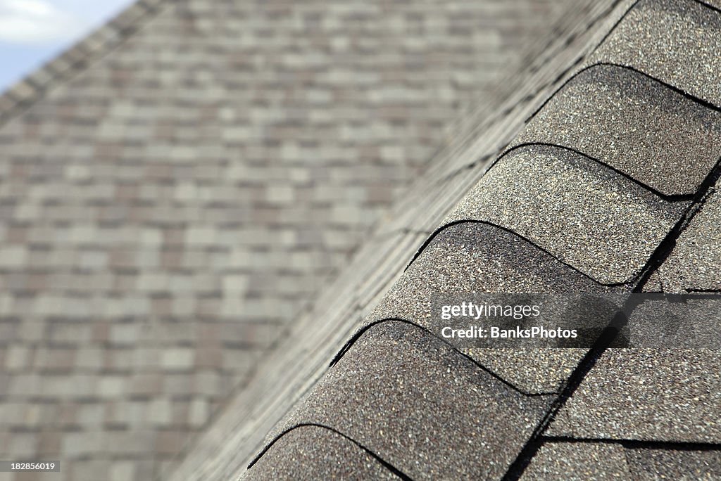 New Roof Cap Leads to Valley and Blurred Shingles