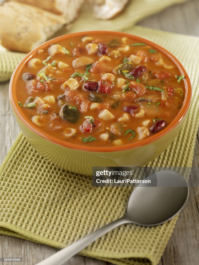 Minestrone Soup with Crusty Bread