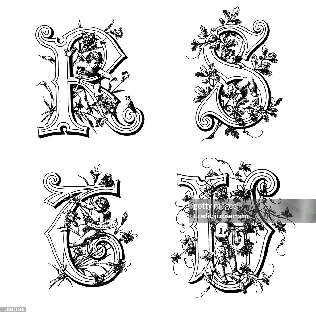 Angel Initial Initials With Angels High-Res Vector Graphic - Getty Images